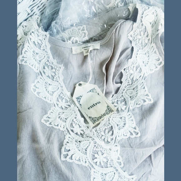 👽 free spirit Boho hippie people Crochet Lace Trim Swing Slip Dress NEW! - Picture 6 of 8